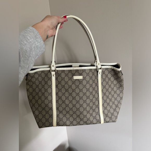 GUCCI GG White Storage Tote Bag - Picture 1 of 4